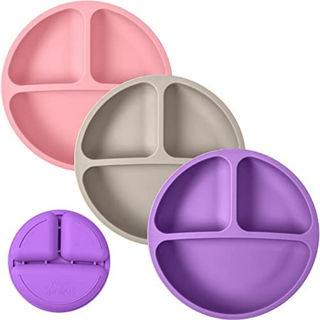 

Weesprout Silicone Divided Plates (No Lids) 100% Food Grade Silicone Plates Divided Plates For Toddlers & Kids Dishwasher & Microwave Safe