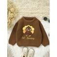 thumbnail image 2 of Suealasg Toddler Baby Girl Boy Thanksgiving Sweater Long Sleeve Turkey Embroidery Knit Pullover 6M 12M 18M 24M 3T Kids Fall Warm Knitwear, 2 of 8