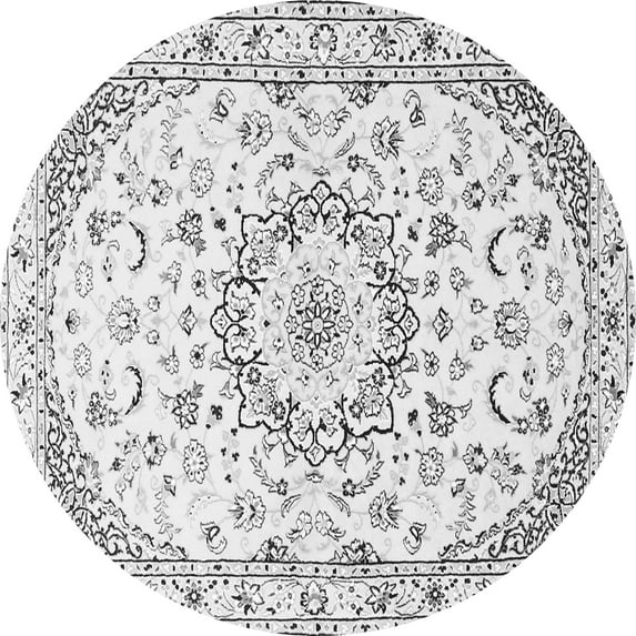 Ahgly Company Indoor Round Medallion Gray Traditional Area Rugs, 6' Round