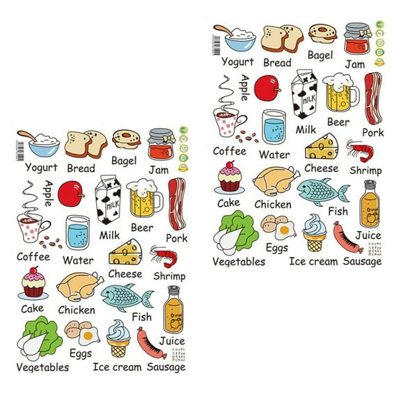 unbranded 4 pcs Kitchen Fridge Wall Stickers Vegetables Decals Decors Meat Food Stickers