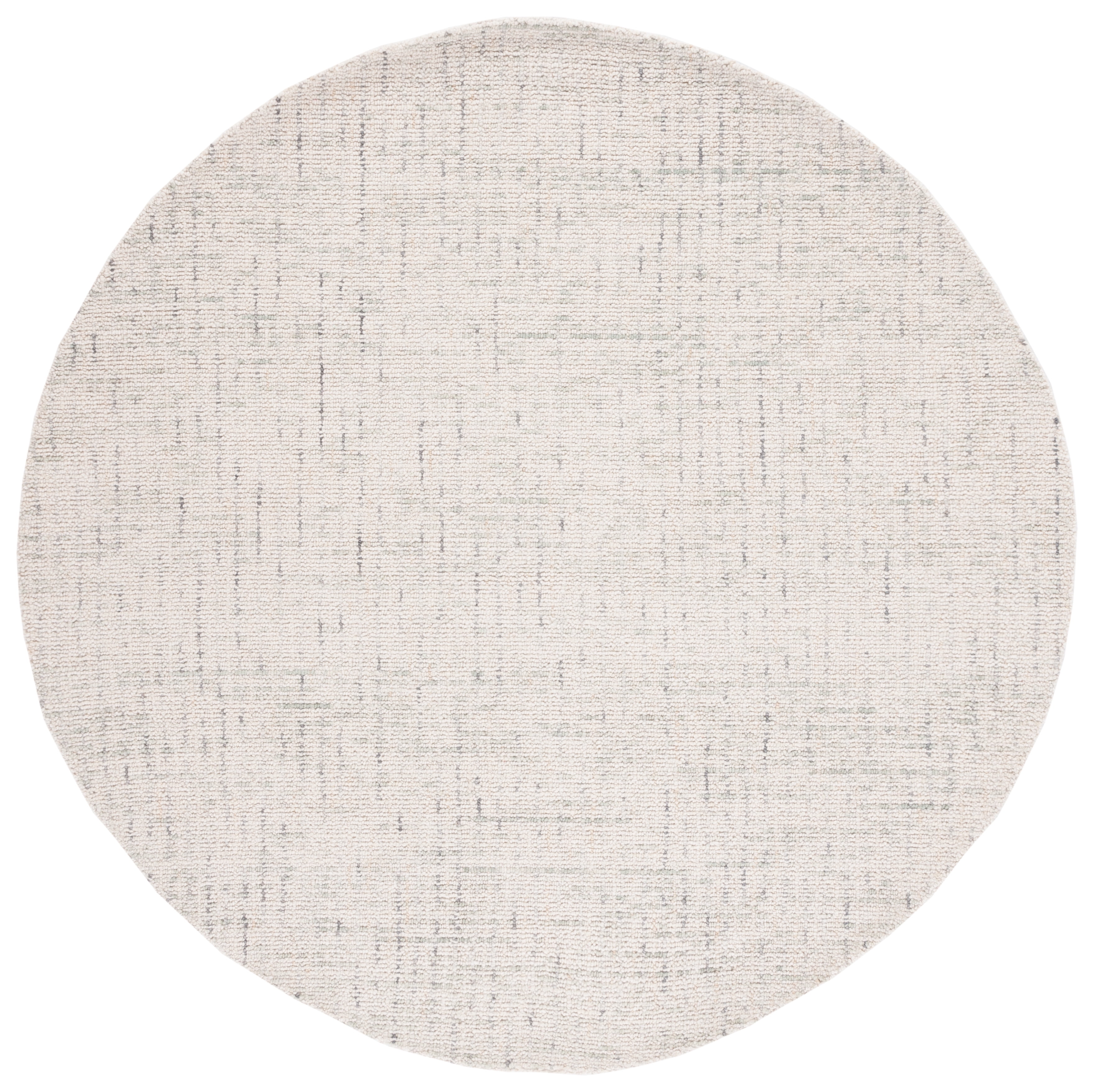 Safavieh Abstract Delia Distressed Wool Area Rug, Ivory/Light Gray, 8' x 8' Round