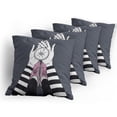thumbnail image 5 of Ambesonne Compass Throw Pillow Cover 4 Pack, Search for Love Girl, 16", Blue Grey White, 5 of 7