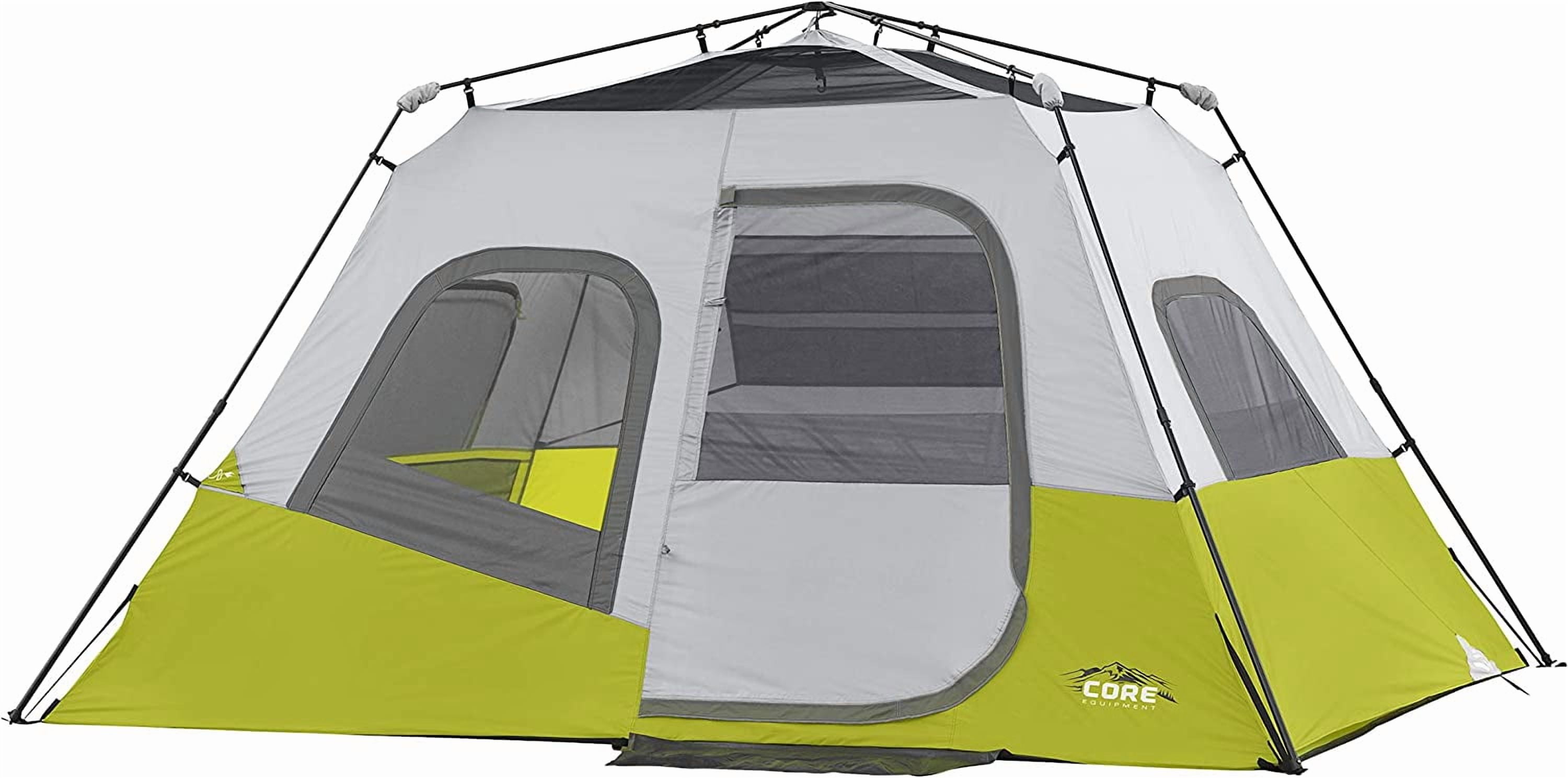CORE 11' x 9' 6 Person Instant Cabin Camping Tent, 23lbs, Light Gray