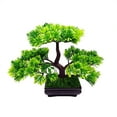 thumbnail image 1 of Shisuyan Artificial Guest-Greeting Pine Bonsai Mini Simulation Tree Plant Home Decor (Green), 1 of 5