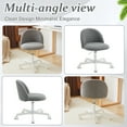 thumbnail image 5 of Ktaxon Armless Home Office Desk Chair Cute Mid Back Vanity Stool Teddy Velvet Swivel Task Chairs with Wheels Gray, 5 of 9