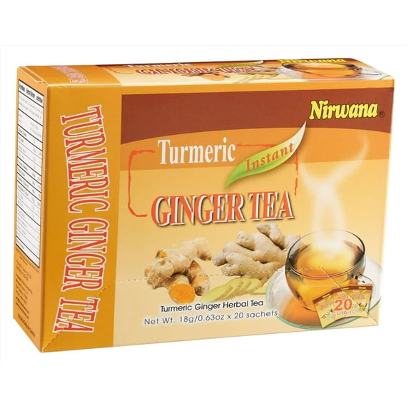 Nirwana Turmeric Ginger Instant Tea, 12.6 Ounce, 20 Sachets