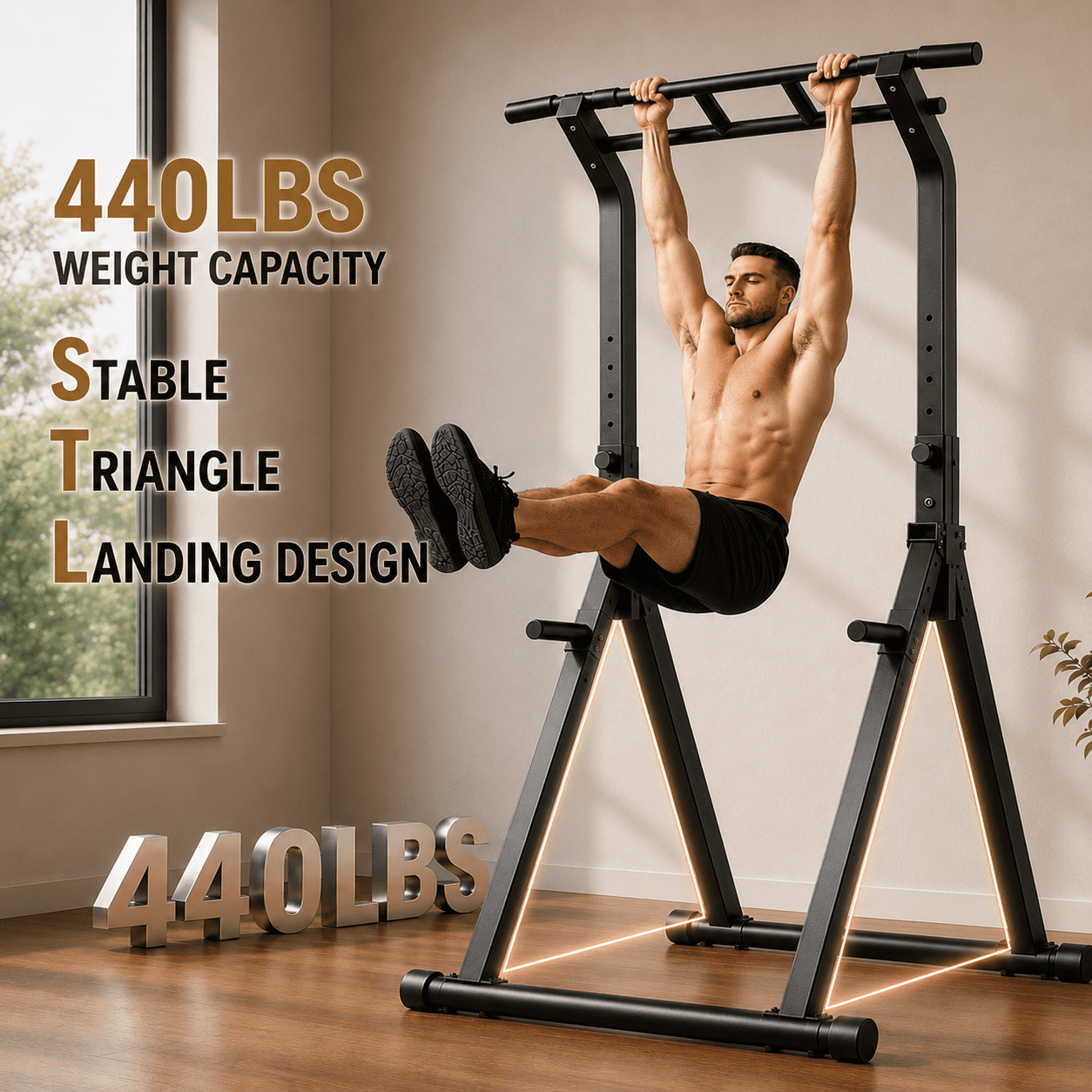 Wesfital Pull Up & Dip Bar Station, Multi-Function Home Gym Strength Training Equipment for Men & Women Muscle Building