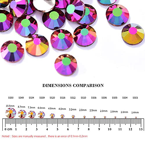 Glass Rhinestones PURPLE Non-Hotfix, Sizes SS6 - SS30, Faceted