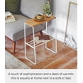 thumbnail image 2 of Yamazaki Home End Table, White, Steel + Wood, Supports 11 pounds, 2 of 7