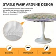thumbnail image 6 of Daisy Flower Elastic Fitted Round Table Cover Floral Bottle Black White Plaid Waterproof Outdoor Tablecloth for Holiday Party, Picnic, Patio & Dining Fits Tables Up to 36"-44", 6 of 8