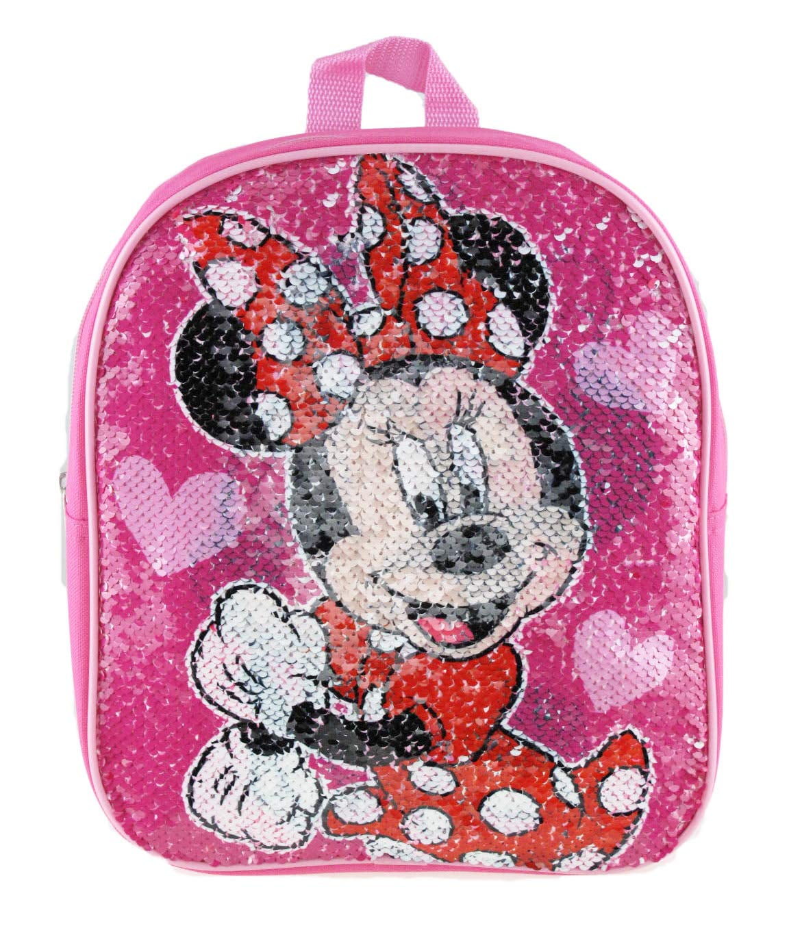 Small Backpack - Minnie Mouse - Reverse Sequin Pink 12' New 005197