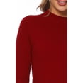 thumbnail image 6 of LANPULUX Mock Neck Sweaters for Women Lightweight Soft 100 Wool Pullovers Long Sleeve, Burgundy, 6 of 7