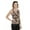 Brown With White Rose, variant on s Strechable Popcorn Textured Sleeveless Design Tank Top One Size Fits All Navy with White Rose