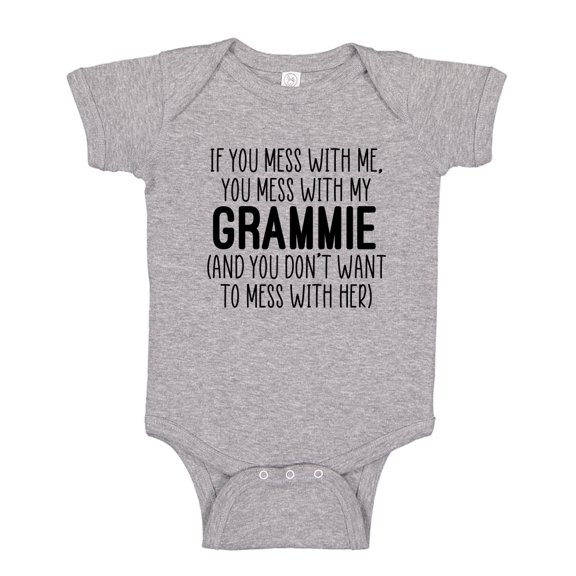 Don't Mess With My Grammie Baby Bodysuit One Piece NB Athletic Heather