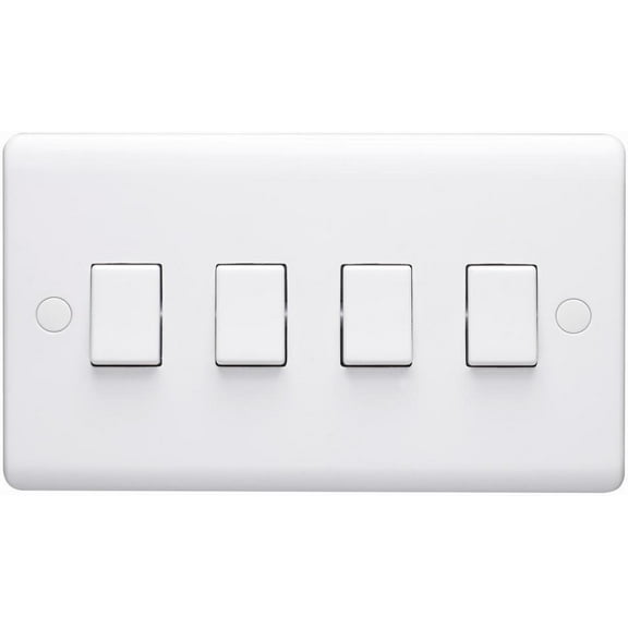 VOLEX ACCESSORIES - 10AX 4 Gang, 2 Way Wall Switch