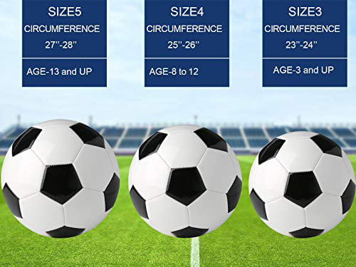 YANYODO Soccer Training Ball Practice Traditional Soccer Balls Classic Sizes 3/4/5 for Toddler Adults Youth Perfect for Outdoor & Indoor Match or Game Kids Teens