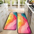 thumbnail image 4 of Kitchen Rugs Sets Of 2,Colorful Tie Dye Wave Pattern Anti Fatigue Kitchen Mat Rugs Non Slip Washable,Decorative Kitchen Floor Mats for Kitchen,Sink,Laundry,17"x47"+17"x47", 4 of 5