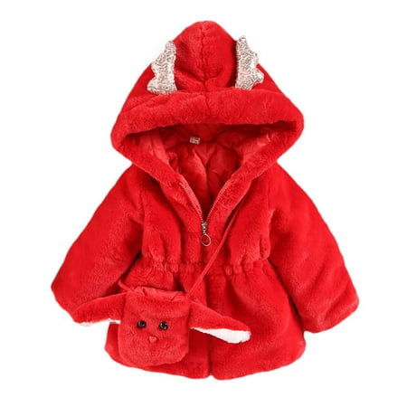 

Winter Children Kids Long Sleeve Cartoon Hoodie Zip Up Coats Keep Warm Jacket Clothes+Bag
