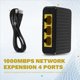 thumbnail image 5 of Conmutador Ethernet de 1000 Mbps con Expansión de Red, 4 Puertos, 1 Entrada y 3 Salidas, Conmutador Gigabit para Enrutador, Concentrador LAN, Dúplex Completo/Medio, 5 of 5