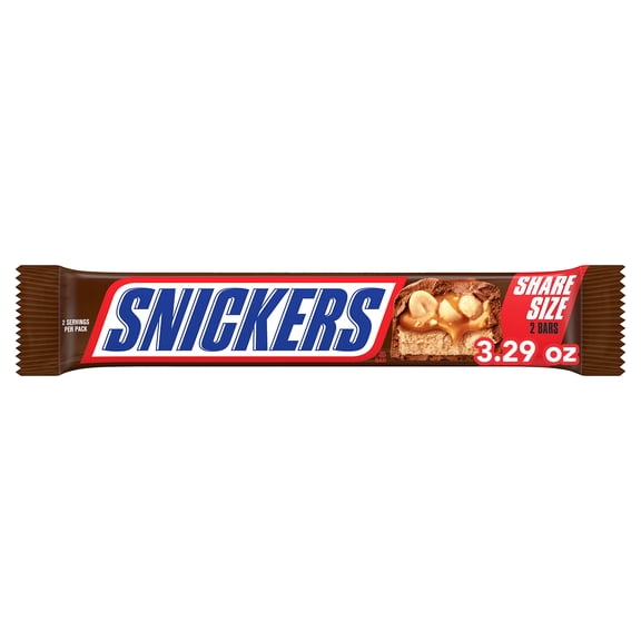 Snickers Milk Chocolate Candy Bars, Share Size - 3.29 oz
