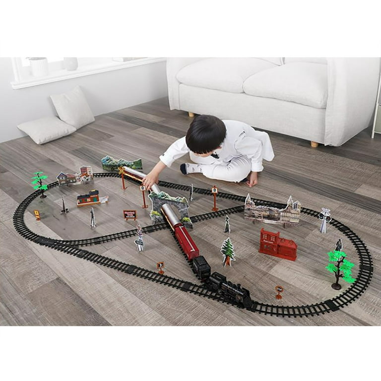 Circuit train éléctrique  Model railway track plans, Model train table,  Model trains