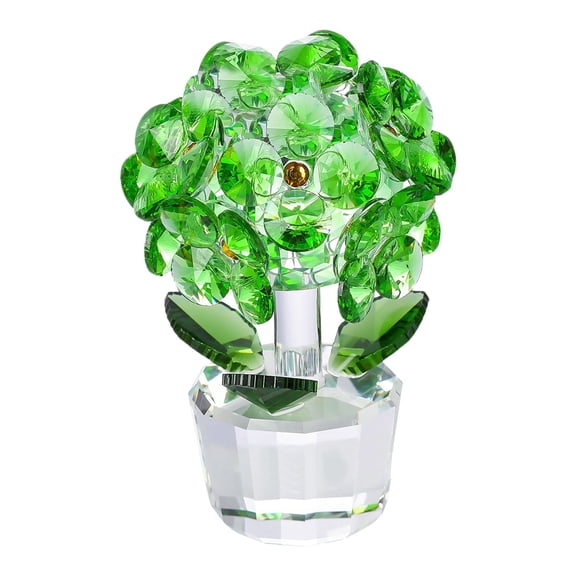 Crystal Flower Figurine, Crystal Glass Hydrangea Flower Ornament for Mom Wife Girlfriend, Decorative Collectible Flower Gift for Home Office Tabletop Centerpiece & Wedding Decor