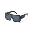 thumbnail image 3 of Retro Large Square Pilot Flat Top Sunglasses Mens Womens Mirror Lens, 3 of 8