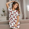thumbnail image 3 of Naloa Red Wheeled Tractors Print Women Nightgowns,Womens Loungewear,Short Sleeve Sleepwear,Comfy Ladies Nightdress, 3 of 6