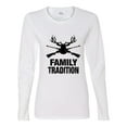 thumbnail image 2 of Wild Bobby, Family Tradition Buck Hunting, Hunting, Women Graphic Long Sleeve Tee, White, XX-Large, 2 of 4