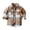 Khaki, variant on Unisex Kids Toddler Boys Girls Flannel Plaid Shirt, Long Sleeve Button Down Lapel Jacket with Pocket, Regular Fit Casual Fall Outwear Clothes NB-6T, Blue 100