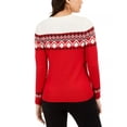 thumbnail image 2 of Charter Club Women's Petite Colorblocked Fair Isle Sweater Red -PL, 2 of 3