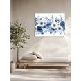 thumbnail image 5 of White Blue Floral Wall Art for Living Room,Canvas Picture Wall Decor for Bathroom Bedroom,Elegant Leaves Spring Flowers Painting Artwork for Office Kitchen Hallway Dining Room Home Decor 16"x20", 5 of 8