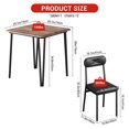 thumbnail image 4 of QinaQin Dining Table Set for 2, Wooden Kitchen Table with 2 Upholstered Chairs and Metal Frame, Retro Style, 4 of 8