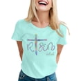 thumbnail image 3 of CAIXIA Happy Easter Shirts for Women Womens T Shirts Cute Rabbit Graphic Tees Crew Neck Funny Easter Bunny Short Sleeve Tshirts Tops, 3 of 6