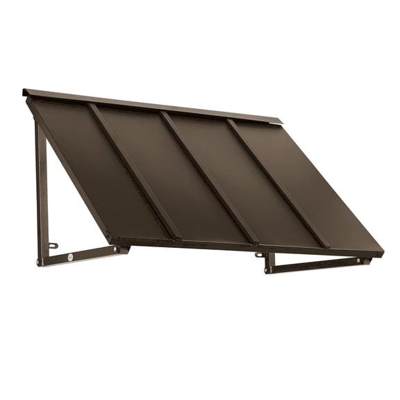 Awntech 4.67 Ft Houstonian Standing Seam Metal Fixed Awning Canopy (56in x 24in x 24in), Bronze