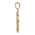 thumbnail image 2 of 14k Yellow Gold Textured Polished Finish Seahorse Charm Pendant, 2 of 2