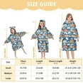 thumbnail image 4 of FORMRS Wearable Blanket Hoodie with Sleeves for Kids Cozy Flannel Sweatshirt, Blue Cute Train Pattern, 4 of 7