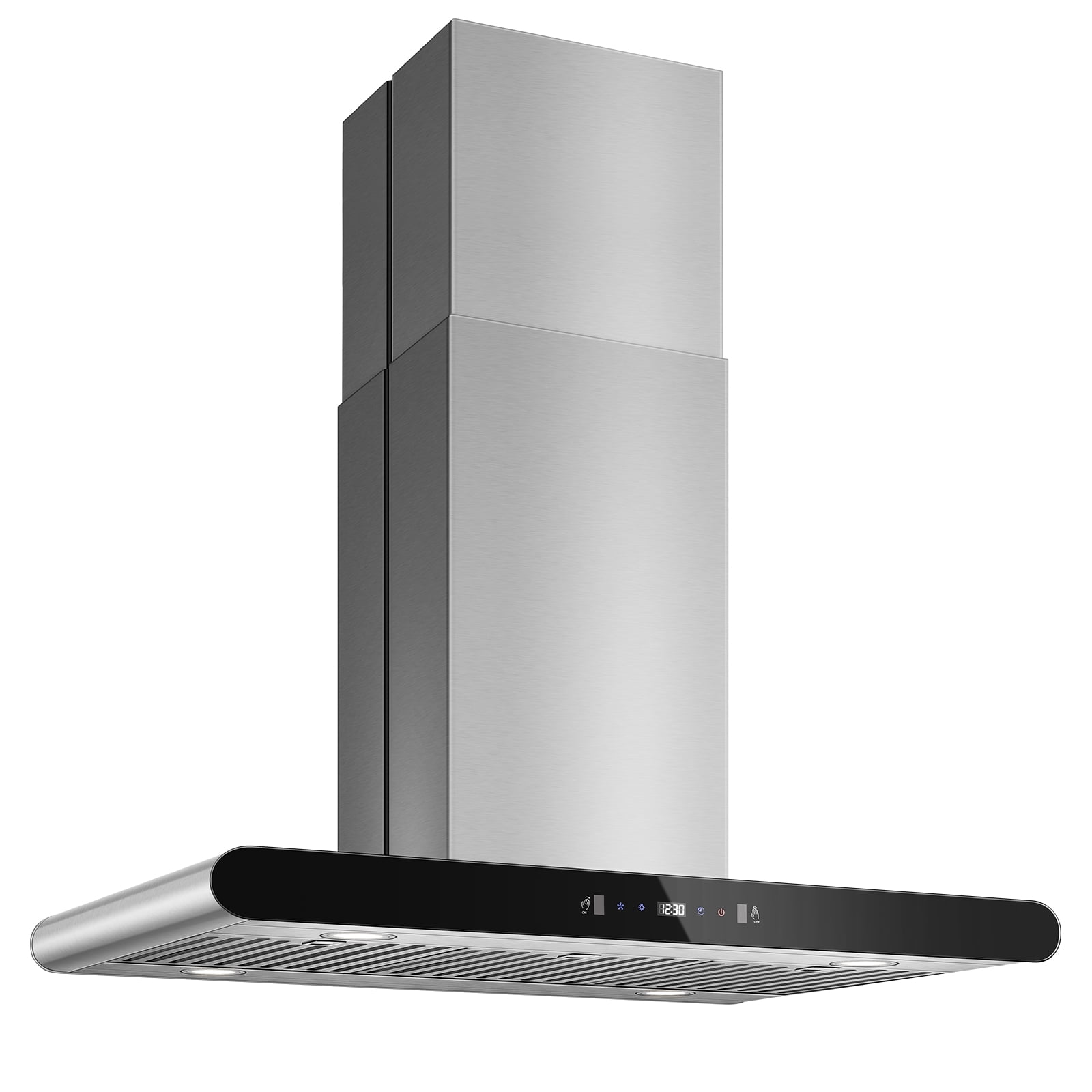Joeaonz 36" Stainless Steel Island Range Hood with LED Lighting, 3-Speed Touch Control, Ducted/Ductless Convertible