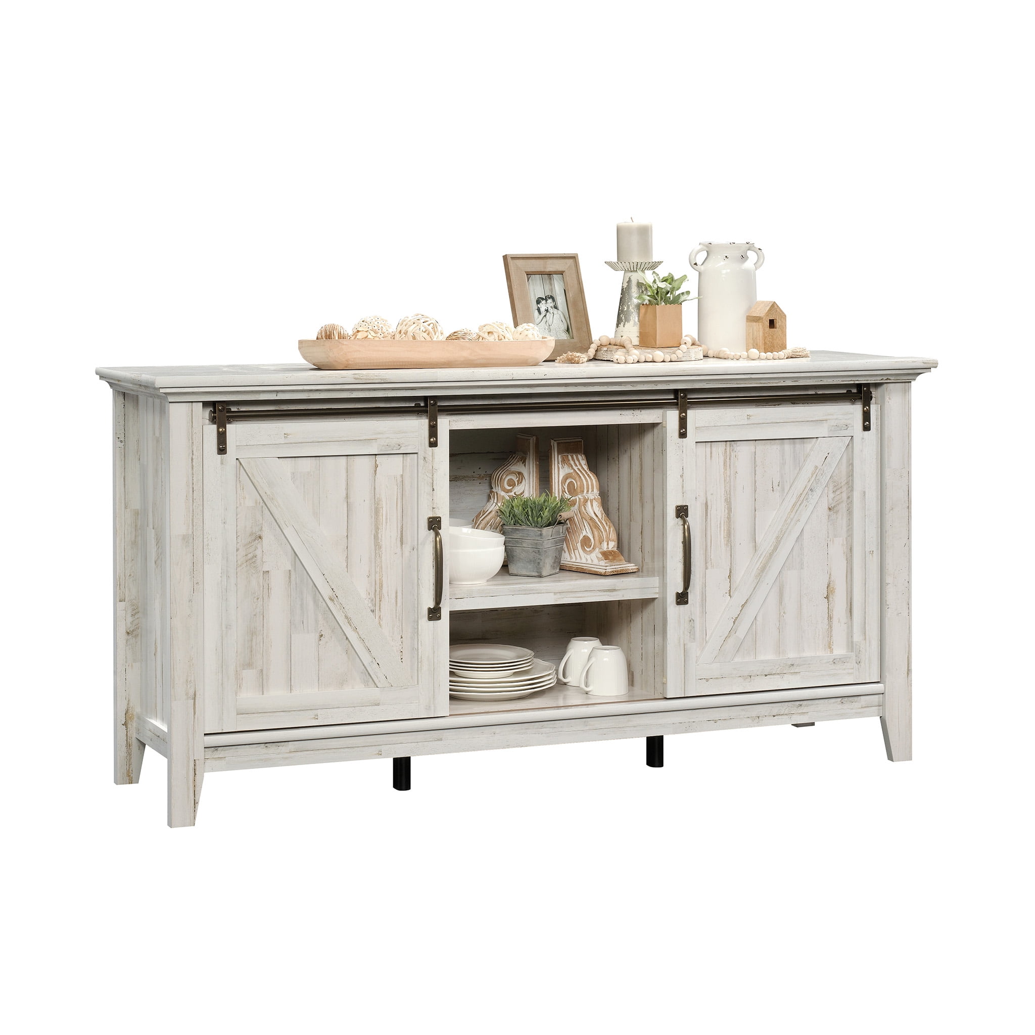 Sauder Dakota Pass Tv Stand For Tvs Up To 70 White Plank Finish Walmart Com Walmart Com