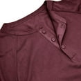 thumbnail image 5 of VSSSJ Shirts for Men Fitted Solid Color Button Round Neck Long Sleeve Pullover Tees Casual Autumn and Winter Lightweight Sportwear Wine01 M, 5 of 6