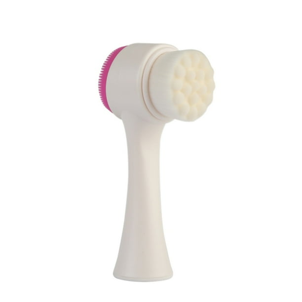 3D Double Sides Silicone Exfoliating Cleansing Face Brush Mini Manual