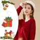 thumbnail image 1 of Fiudx Ofertas del día Nuevos pendientes navideños, pendientes colgantes brillantes de Papá Noel, divertidos pendientes plateados, regalo de Navidad, 1 of 6
