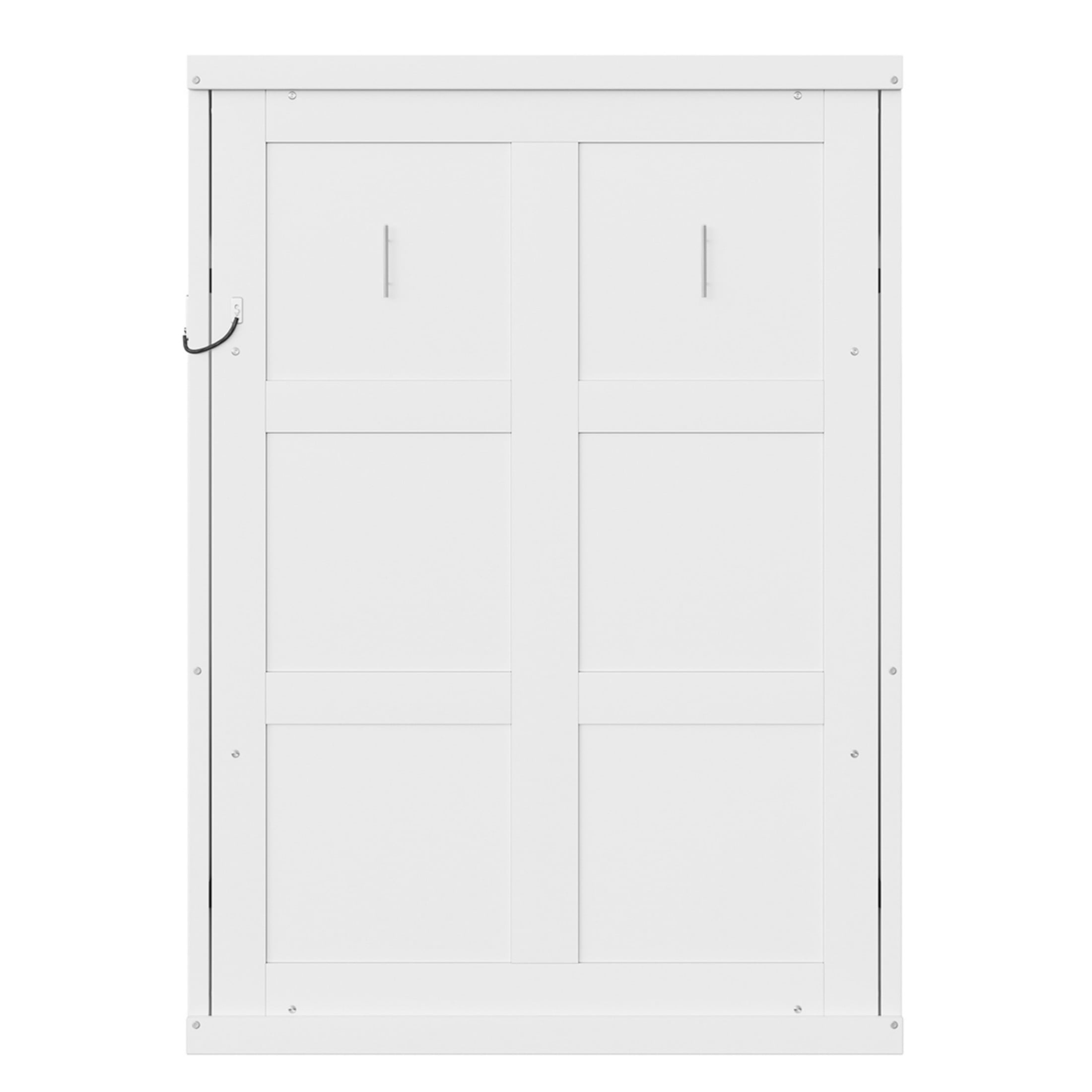 Noble House Bravella Twin Size Murphy Bed, Foldable Hidden Wall Bed Cabinet with Slat Support, Space Saving, White