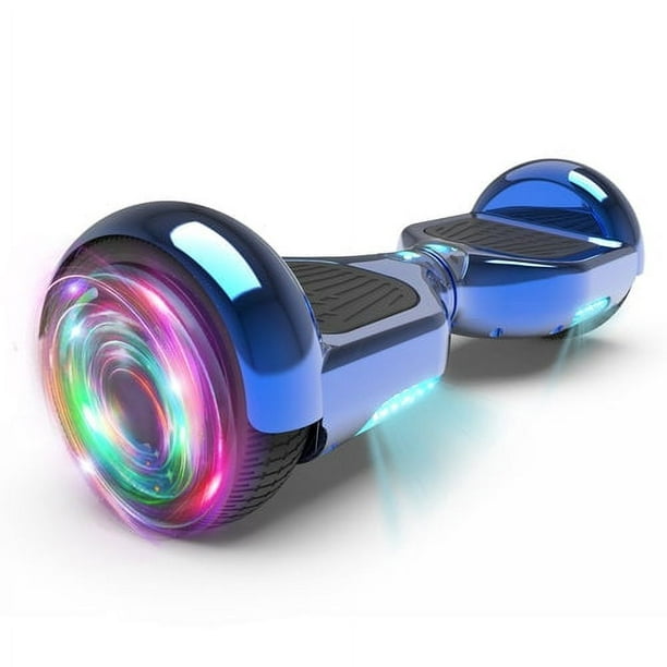 Hoverboard Bluetooth pour enfants, couleur araignée et couleur chromée,  scooter auto-équilibré, haut-parleur sans fil intégré et roues clignotantes  