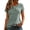 Green, variant on Short Sleeve Womens Eyelet Tops Solid Scoop Neck T Shirts Buttons Blouses Business Casual Outfits Slim Fit