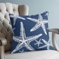 thumbnail image 4 of Pillow Covers 18x18 Set of 2, Navy Blue Starfish Throw Pillow Covers Decorative Couch Cushion Cover, Summer Coastal Nautical Ocean Classic Microfiber Soft Pillowcases for Bedroom Living Room Sofa, 4 of 9