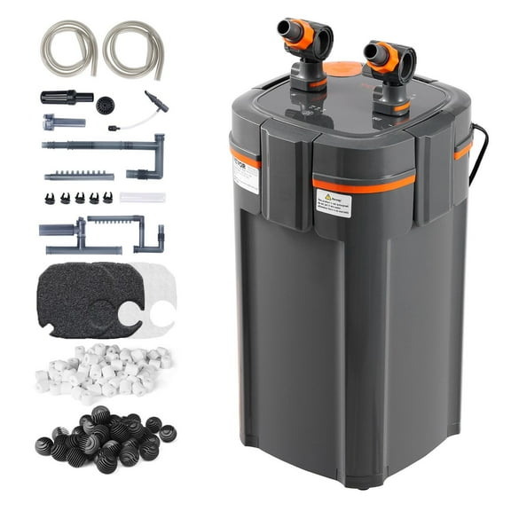 Aquarium Canister Filter 75 Gallon 264GPH 3 Stage UV Sterilizer Submersible Ultra Quiet 11W Power Filter