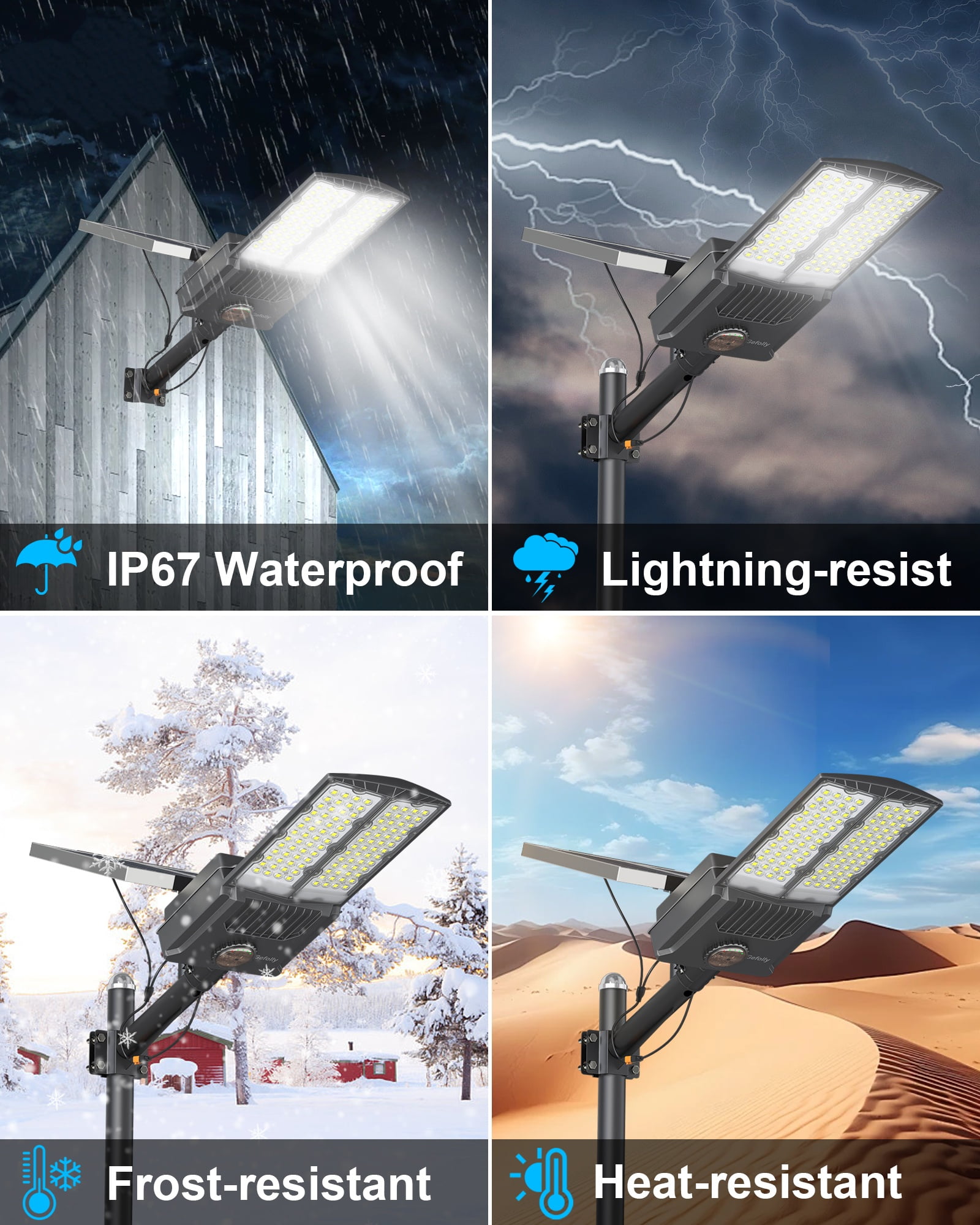 Bjsuc 15000w Solar Street Light, 600000LM 6500K Commercial Parking Dusk to Dawn IP67 Waterproof Flood Lights with Motion Sensor Lamp for Basketball Court