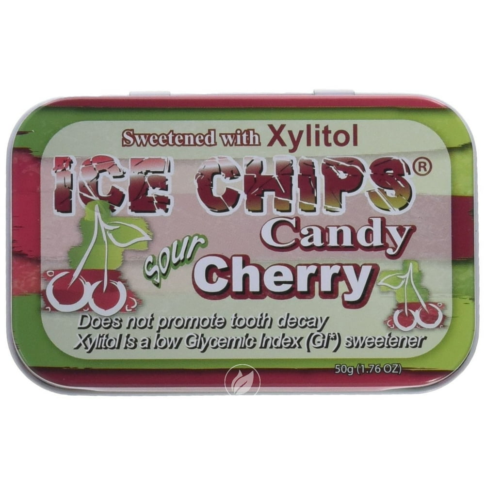 ICE CHIPS CANDY Sour Cherry 1.76 OUNCE, Pack of 2
