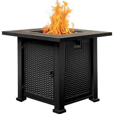 Lacoo 28" Propane Fire Pit Table Outdoor 50,000 BTU Gas Fire Pit with Lava Rocks and Cover